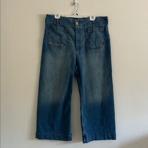 Maeve The Colette Crop High-Rise Wide-Leg Jeans Size 34